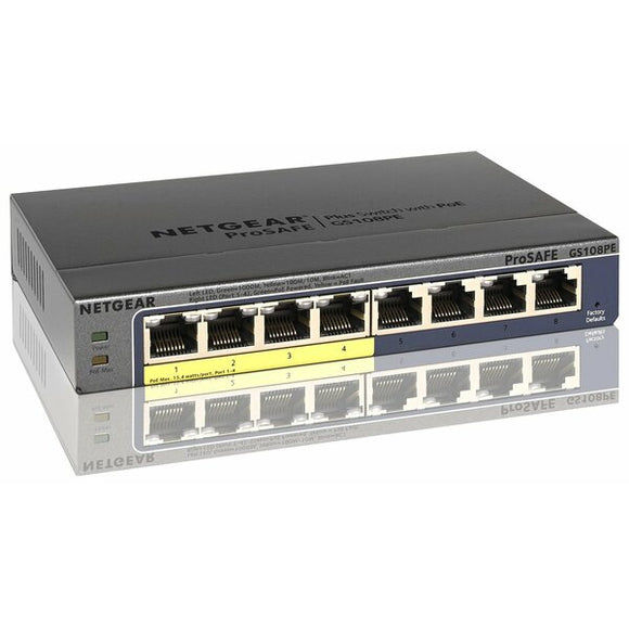 Netgear NET-GS108PE-300NAS 8 Port Gigabit Switch With 4 Poe